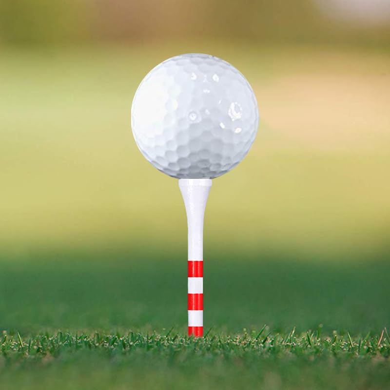 Zivisk Wooden Golf Tees 3-1/4 inch 100 Count, 3.25" Tall Golf Wood Bamboo Tees(White & Red, 83MM) - Image 4
